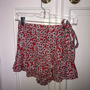 Zara Floral Tie Wrap Skort
